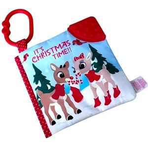 Baby Christmas Soft Cloth Book | Rudolph & Santa Holiday Story